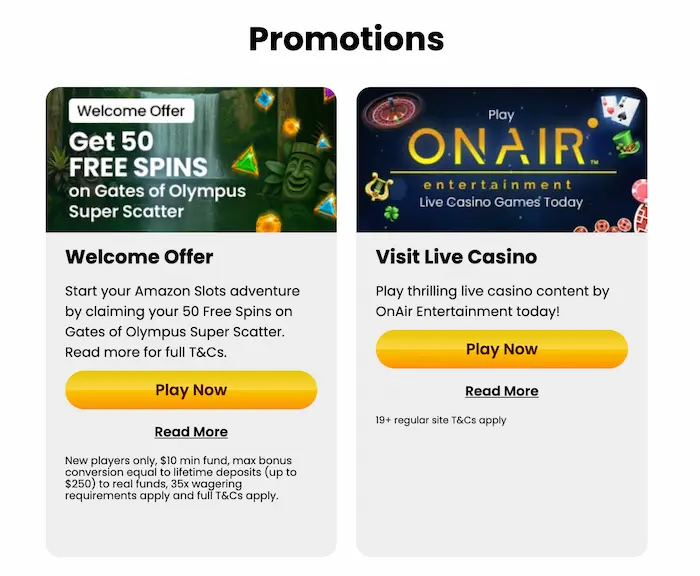 Amazon Slots Casino CA prom